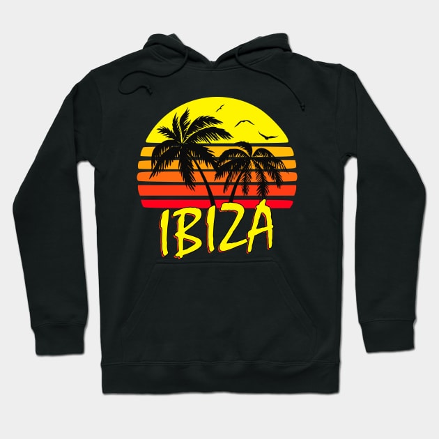 Ibiza Retro Sunset Hoodie by Nerd_art